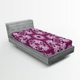 thumbnail image 1 of Ambesonne Purple Fitted Sheet, Oriental Violet, Twin XL Size, Violet White, 1 of 2