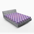 thumbnail image 1 of Ambesonne Purple Fitted Sheet, Retro Style Abstract, Queen Size, Violet and White, 1 of 2