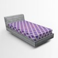 thumbnail image 1 of Ambesonne Purple Fitted Sheet, Retro Style Abstract, Twin Size, Violet and White, 1 of 2