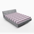 thumbnail image 1 of Ambesonne Purple Fitted Sheet, Zig Zag Waves Shapes, Queen Size, Pale Pink Purple, 1 of 3