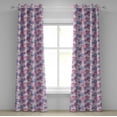 thumbnail image 1 of Ambesonne Purple Grommet Curtain, Watercolor Flower Art, 50" x 96", Blue Pink, 1 of 6