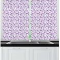 thumbnail image 1 of Ambesonne Purple Kitchen Curtains, Hawaiian Hibiscus Pattern, 55"x45", Lilac White Blue Violet, 1 of 1
