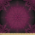 thumbnail image 1 of Ambesonne Purple Mandala Fabric by the Yard Upholstery, Psychedelic Boho, 2 Yards, Maroon Magenta, 1 of 4