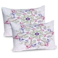 thumbnail image 1 of Ambesonne Purple Mandala Pillow Sham 2 Pack, Classical Tulip, 26"x20", Fern Green Magenta White, 1 of 3