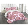 thumbnail image 1 of Ambesonne Purple Mandala Quilted Bedspread Set 3 Pcs, Lotus Essence, King Size, Lime Green Fuchsia, 1 of 5