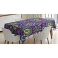 thumbnail image 1 of Ambesonne Purple Mandala Tablecloth Rectangular Table Cover, Vibrant Tones Boho, 60"x84", Multicolor, 1 of 4