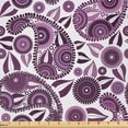 thumbnail image 1 of Ambesonne Purple Paisley Fabric by the Yard Microfiber, Floral Leafy, 1 Yard, Pale Purple Dark Purple, 1 of 1