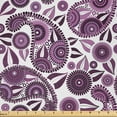 thumbnail image 1 of Ambesonne Purple Paisley Fabric by the Yard Microfiber, Floral Leafy, 10 Yards, Pale Purple Dark Purple, 1 of 1