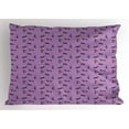 thumbnail image 1 of Ambesonne Purple Pillow Sham, Valentine Animal Fun, 26" X 20", Lavender Pink Black, 1 of 2