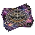 thumbnail image 1 of Ambesonne Purple Place Mats Set of 4, Death Moth Space Mandala, Standard Size, Black Mustard Quartz, 1 of 5