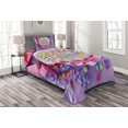 thumbnail image 1 of Ambesonne Purple Quilted Bedspread Set 2 Pcs, Birthday Cake Presents, Twin Size, Multicolor, 1 of 3