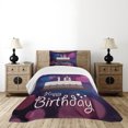 thumbnail image 1 of Ambesonne Purple Quilted Bedspread Set 2 Pcs, Cartoon Birthday Cake, Twin Size, Purple and Lilac, 1 of 6