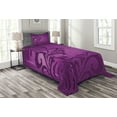 thumbnail image 1 of Ambesonne Purple Quilted Bedspread Set 2 Pcs, Retro Abstract Floral, Twin Size, Purple Plum, 1 of 3