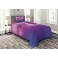 thumbnail image 1 of Ambesonne Purple Quilted Bedspread Set 2 Pcs, Romantic Paint, Twin Size, Fuchsia Purple, 1 of 3