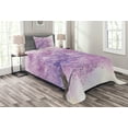 thumbnail image 1 of Ambesonne Purple Quilted Bedspread Set 2 Pcs, Sakura Tree Springtime, Twin Size, Purple, 1 of 3