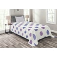 thumbnail image 1 of Ambesonne Purple Quilted Bedspread Set 2 Pcs, Watercolor Polka Dots, Twin Size, Lilac Blue, 1 of 3