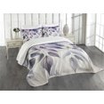 thumbnail image 1 of Ambesonne Purple Quilted Bedspread Set 3 Pcs, Cascading Down Leaves Fall, King Size, Coconut Quartz and Lilac, 1 of 4