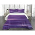 thumbnail image 1 of Ambesonne Purple Quilted Bedspread Set 3 Pcs, Stripe Horizontal Lines, King Size, Magenta Purple and White, 1 of 3