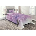 thumbnail image 1 of Ambesonne Purple Quilted Coverlet 2 Pcs, Sakura Tree Springtime, Twin Size, Purple, 1 of 2