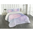 thumbnail image 1 of Ambesonne Purple Quilted Coverlet 3 Pcs, Abstract Fractal Shapes, Queen Size, Purple Pink, 1 of 4