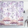 thumbnail image 1 of Ambesonne Purple Shower Curtain, Pink Umbrellas Rain, 69"Wx84"L, Lilac Pink, 1 of 3