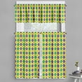thumbnail image 1 of Ambesonne Purple Stripe Valance & Curtain, Rhombus Mardi Gras, 55"x36", Yellow Blue Violet White, 1 of 7