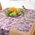 thumbnail image 1 of Ambesonne Purple Table Runner & Placemats, Romantic Birds Flowers, Placemat 4 pcs + Runner 14"x72", Mauve Plum Pink, 1 of 2