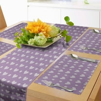 Ambesonne Purple Table Runner & Placemats, Wedding Inspired Heart, Placemat 4 pcs   Runner 12"x72", Lavender and Purple