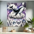 thumbnail image 1 of Ambesonne Purple Tapestry Twin Size, Whale Clouds Mandala Skull, 68"x88", Lavender Dark Indigo, 1 of 3