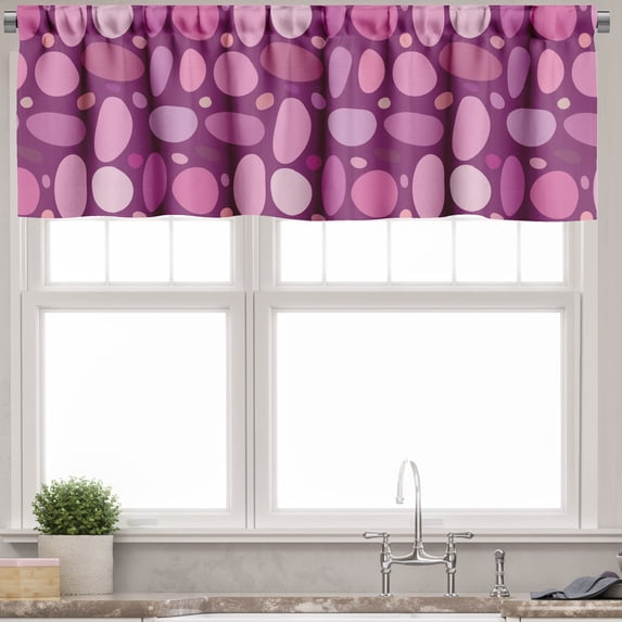 Ambesonne Purple Valance Pack of 2, Abstract Chaotic Spotted, 54"X12", Multicolor