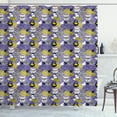 thumbnail image 1 of Ambesonne Purple and Yellow Shower Curtain, Smart Cat Art, 69"Wx84"L, Multicolor, 1 of 3