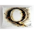 thumbnail image 1 of Ambesonne Q Monogram Pillow Sham, Words Theme Illustration, 36" X 20", Orange Black and Tan, 1 of 2