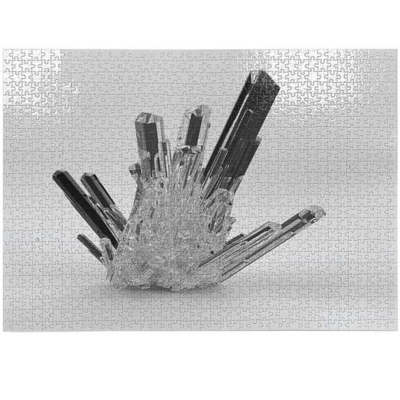 Ambesonne Quartz Jigsaw Puzzle Durable Cardboard, Mineral Crystal Macro Shot, 1000 pcs, Grey