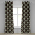 thumbnail image 1 of Ambesonne Quatrefoil Grommet Curtain, Vintage Tile, 50" x 96", Pale Brown Turquoise, 1 of 6