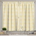 thumbnail image 1 of Ambesonne Quatrefoil Kitchen Curtains, Lattice Girih, 55"x45", Mustard Yellow White, 1 of 1