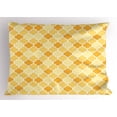 thumbnail image 1 of Ambesonne Quatrefoil Pillow Sham, Trellis in Yellow, 26" X 20", Marigold Mustard White, 1 of 2