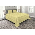 thumbnail image 1 of Ambesonne Quatrefoil Quilted Bedspread Set 3 Pcs, Pattern with Moroccan, King Size, Pale Yellow, 1 of 3