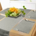 thumbnail image 1 of Ambesonne Quatrefoil Table Runner & Placemats, Edwardian Floral, Placemat 4 pcs + Runner 14"x72", Beige Blue Grey, 1 of 2