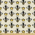 thumbnail image 1 of Ambesonne Queen Bee Fabric by the Yard Upholstery, Cartoon Style Bees Crowns, 10 Yards, Eggshell Mustard, 1 of 5