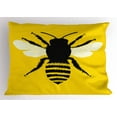 thumbnail image 1 of Ambesonne Queen Bee Pillow Sham, Honeybee Silhouette, 36" X 20", Black Yellow White, 1 of 2