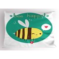thumbnail image 1 of Ambesonne Queen Bee Pillow Sham, Winking Bumblebee, 26" X 20", Multicolor, 1 of 2