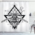 thumbnail image 1 of Ambesonne Queen Bee Shower Curtain, Beehive Pattern Bug, 69"Wx70"L, Black White, 1 of 3