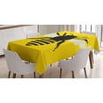 thumbnail image 1 of Ambesonne Queen Bee Tablecloth Rectangular Table Cover, Honeybee Silhouette, 60"x90", Black Yellow White, 1 of 4