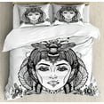 thumbnail image 1 of Ambesonne Queen Duvet Cover Sets, Folk Fantasy Art, 2-King, Dark Brown and White, 1 of 3