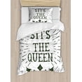 thumbnail image 1 of Ambesonne Queen Duvet Cover Sets, Vintage Words and Crown, 2-Twin, Charcoal Grey White, 1 of 3