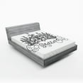 thumbnail image 1 of Ambesonne Queen Fitted Sheet, Crown Lettering Baroque, Queen Size, Black and White, 1 of 3