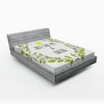 thumbnail image 1 of Ambesonne Queen Fitted Sheet, Green Wreath Words Crown, Full Size, Grey Apple Green, 1 of 2