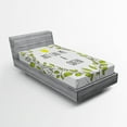 thumbnail image 1 of Ambesonne Queen Fitted Sheet, Green Wreath Words Crown, Twin XL Size, Grey Apple Green, 1 of 2