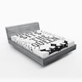 thumbnail image 1 of Ambesonne Queen Fitted Sheet, Vintage Words and Crown, Queen Size, Charcoal Grey White, 1 of 2