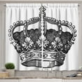 thumbnail image 1 of Ambesonne Queen Kitchen Curtains, Antique Royal Monarch, 55"x45", Black and White, 1 of 3